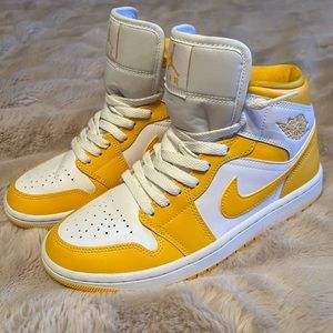 Yellow (Gold) & White Jordan Mids